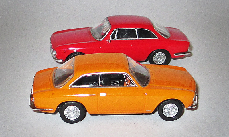 Illustration for article titled Spaghetti Saturday: Alfa Romeo Giulia GT - Tomica vs Kyosho Grudge Match